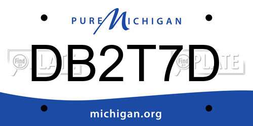 DB2T7D Michigan License Plate