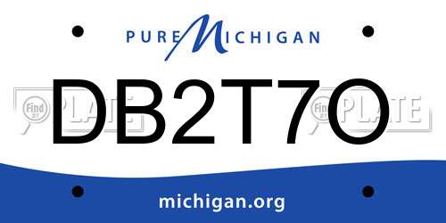 DB2T7O Michigan License Plate