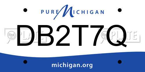 DB2T7Q Michigan License Plate