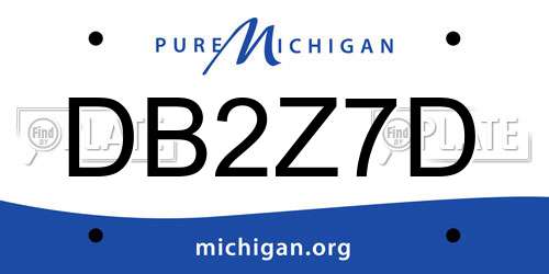 DB2Z7D Michigan License Plate