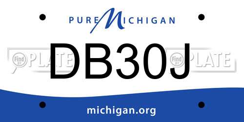 DB30J Michigan License Plate
