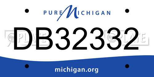 DB32332 Michigan License Plate