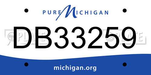 DB33259 Michigan License Plate