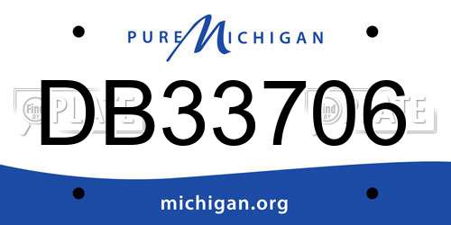 DB33706 Michigan License Plate