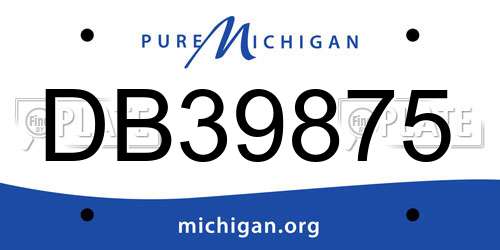 DB39875 Michigan License Plate