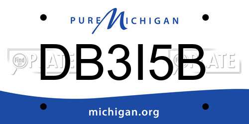 DB3I5B Michigan License Plate