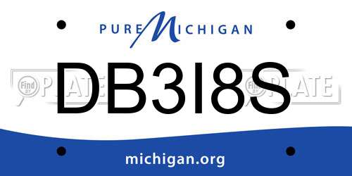 DB3I8S Michigan License Plate