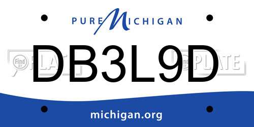 DB3L9D Michigan License Plate
