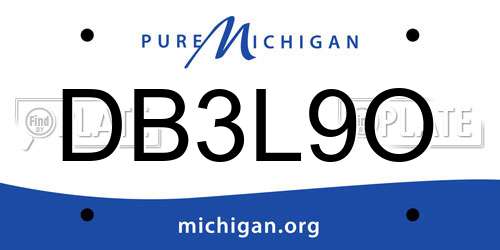 DB3L9O Michigan License Plate