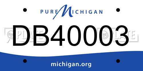 DB40003 Michigan License Plate