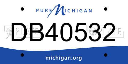 DB40532 Michigan License Plate