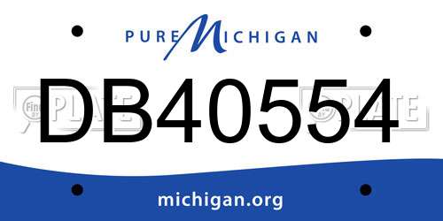 DB40554 Michigan License Plate