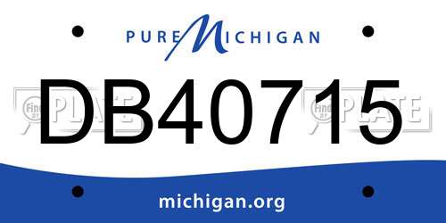 DB40715 Michigan License Plate