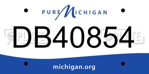 DB40854 Michigan License Plate
