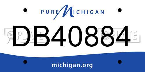DB40884 Michigan License Plate