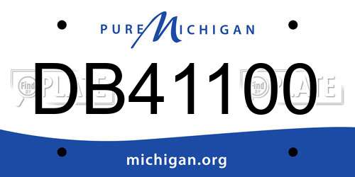 DB41100 Michigan License Plate