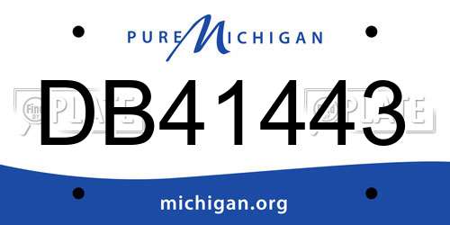 DB41443 Michigan License Plate