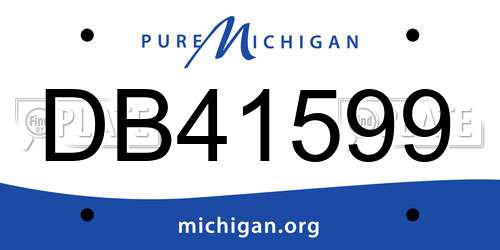DB41599 Michigan License Plate