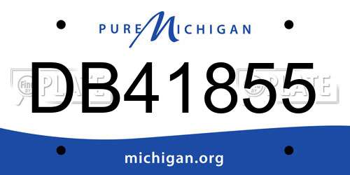DB41855 Michigan License Plate