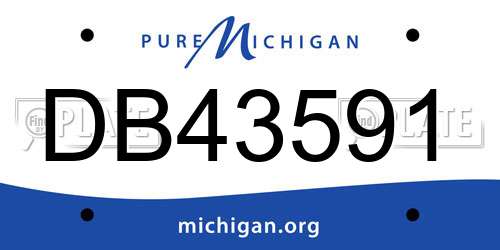 DB43591 Michigan License Plate