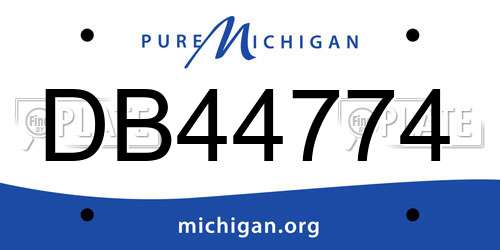 DB44774 Michigan License Plate