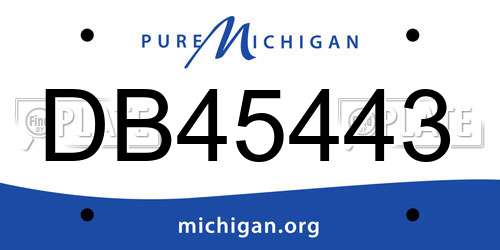 DB45443 Michigan License Plate