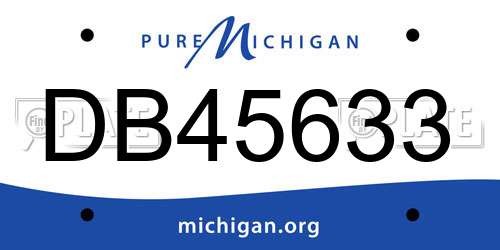 DB45633 Michigan License Plate