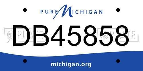 DB45858 Michigan License Plate