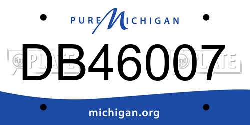 DB46007 Michigan License Plate