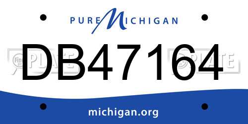 DB47164 Michigan License Plate