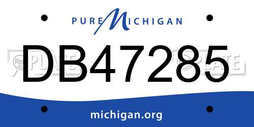 DB47285 Michigan License Plate