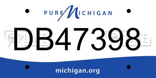 DB47398 Michigan License Plate