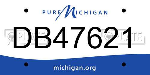 DB47621 Michigan License Plate