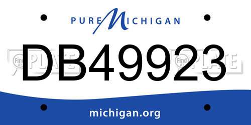 DB49923 Michigan License Plate