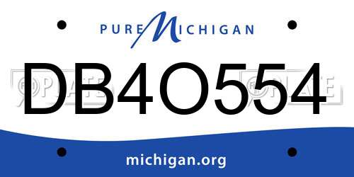 DB4O554 Michigan License Plate