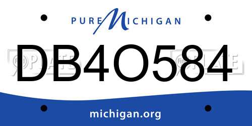 DB4O584 Michigan License Plate