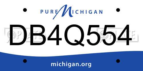 DB4Q554 Michigan License Plate