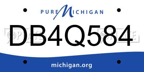 DB4Q584 Michigan License Plate