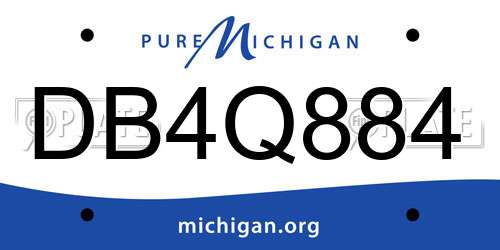 DB4Q884 Michigan License Plate
