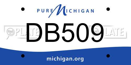 DB509 Michigan License Plate