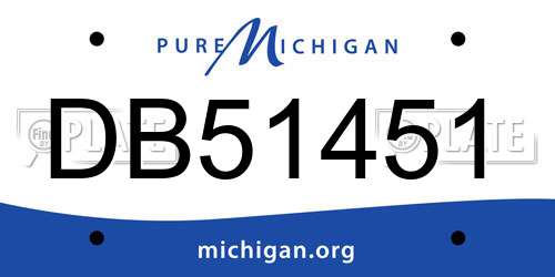 DB51451 Michigan License Plate