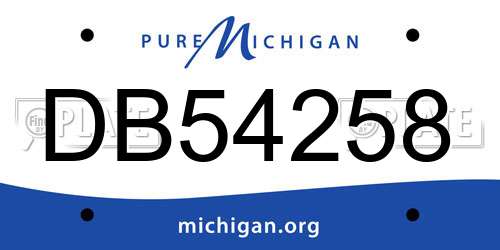 DB54258 Michigan License Plate