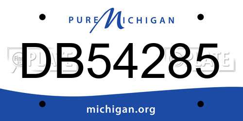 DB54285 Michigan License Plate