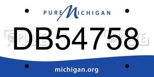 DB54758 Michigan License Plate
