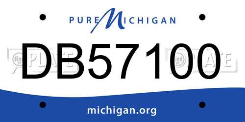 DB57100 Michigan License Plate