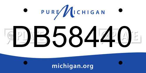 DB58440 Michigan License Plate