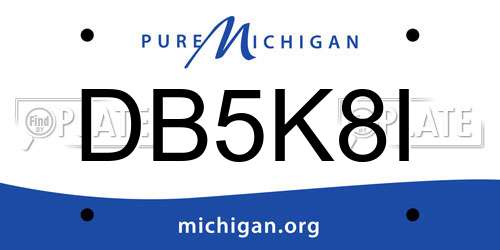 DB5K8I Michigan License Plate