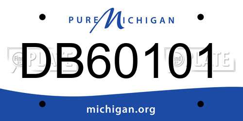 DB60101 Michigan License Plate