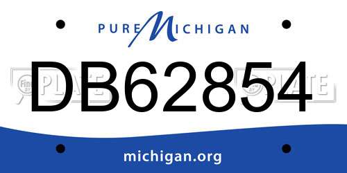DB62854 Michigan License Plate