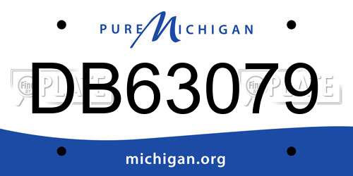 DB63079 Michigan License Plate